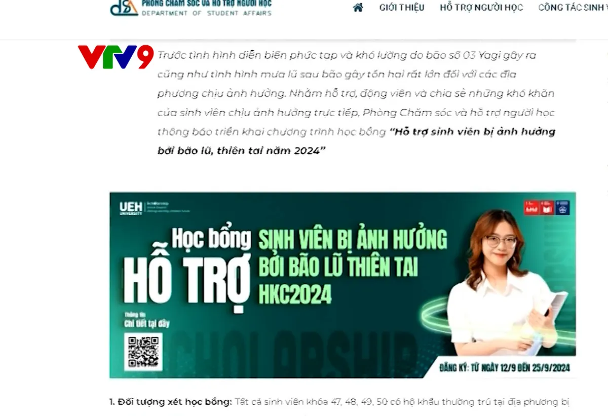 Trường đại học đầu tiên tại Thành phố Hồ Chí Minh giãm, giãn đóng học phí cho sinh viên vùng lũ