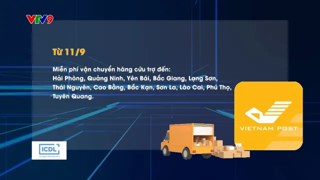 Vận chuyển miễn phí hàng cứu trợ đến 12 tỉnh thành bị bão lũ